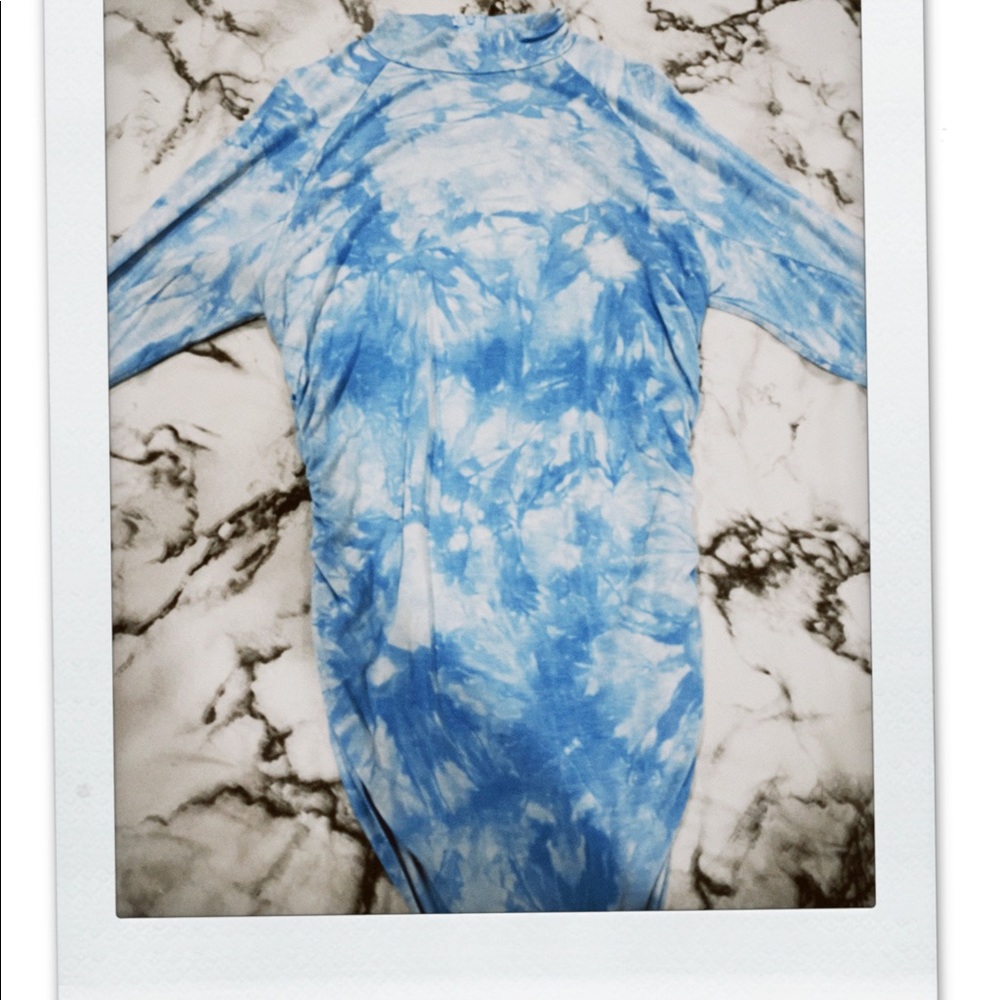 Fashion Nova Baby Blue Sky Turtle Neck Body Suit